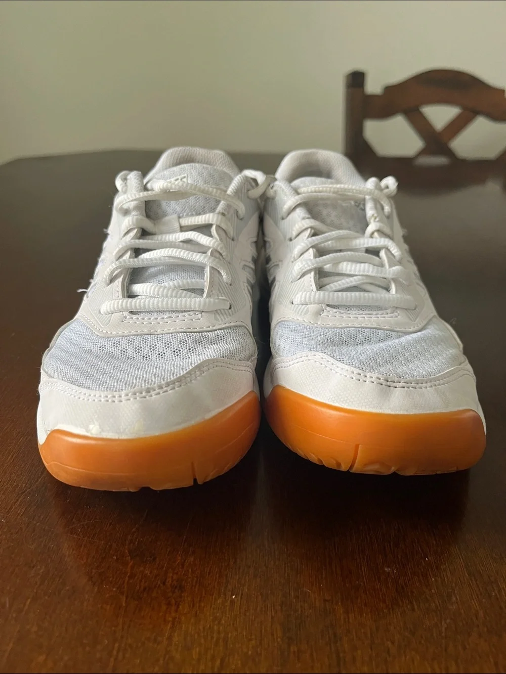 ASICS Women's White Athletic Shoes with Orange Outsole